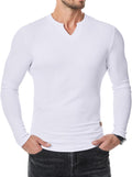 Men's Slim V-Neck Muscle Long Sleeve Tee