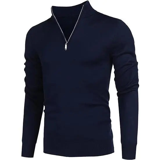 Men’s Quarter Zip Mock Neck Sweater