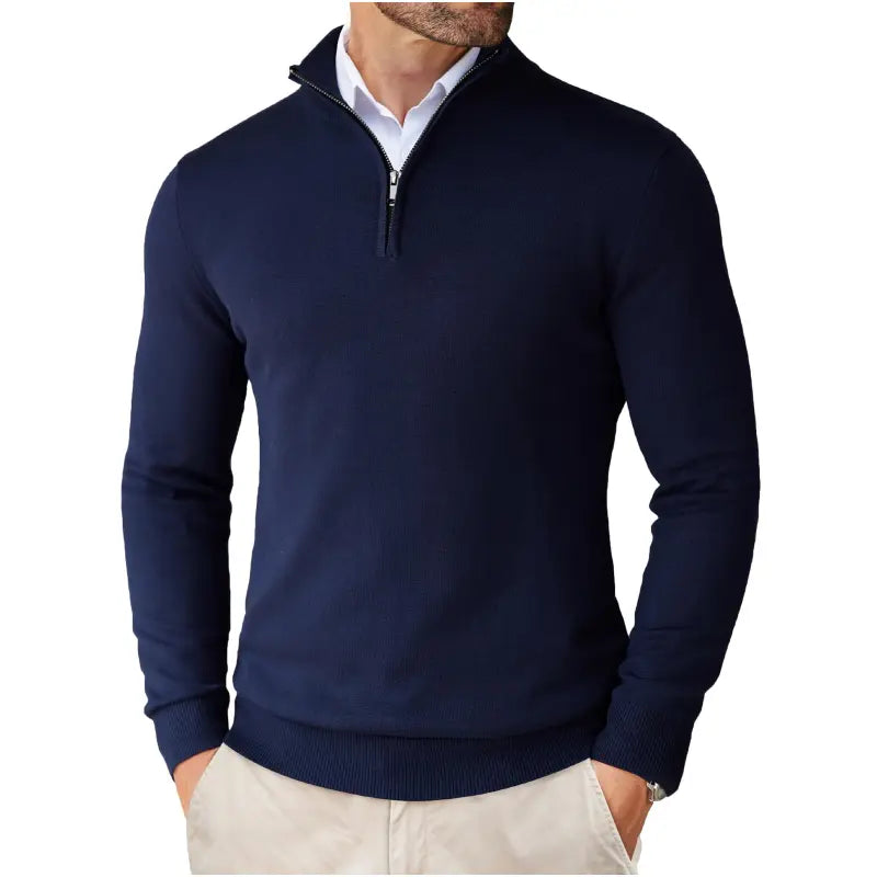 Men’s Quarter Zip Mock Neck Sweater