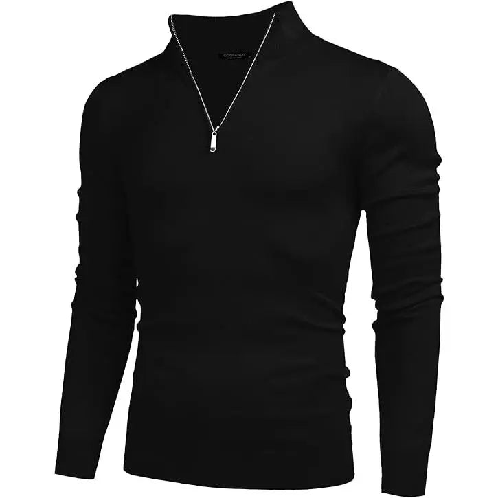 Men’s Quarter Zip Mock Neck Sweater
