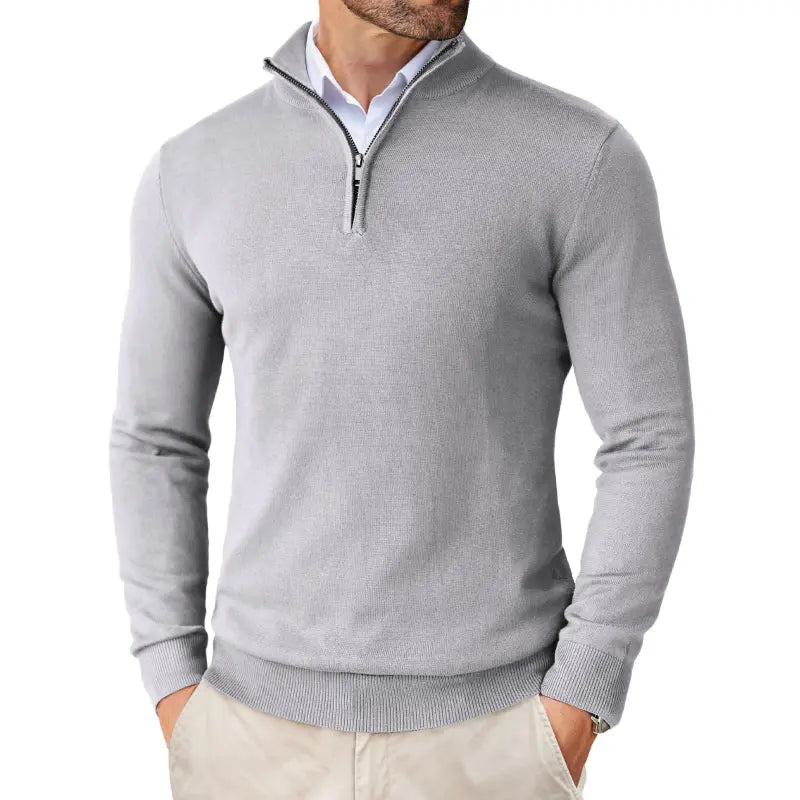 Men’s Quarter Zip Mock Neck Sweater