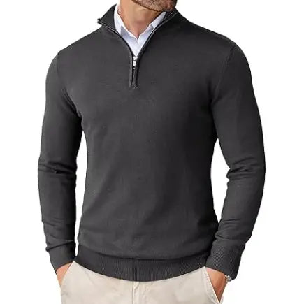 Men’s Quarter Zip Mock Neck Sweater