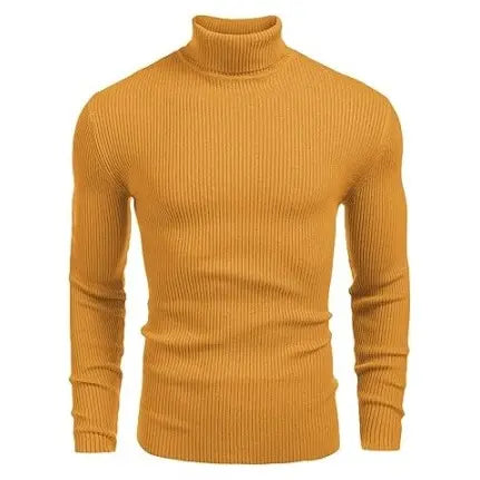 Coofandy Men's Slim Fit Knitted Ribbed Turtleneck Sweater - Acrylic Winter Pullover